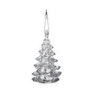 CHRISTBAUMKUGEL Santa Lila Silber 5.5/5.5/9.5 cm Kunstoff - Silberfarben, Kunststoff (5.5/9.5/5.5cm) - Mondex
