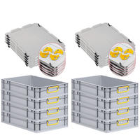 EUROBOX 8x Nextgen Color Mit Auflagedeckel 12x40x60cm Griffe Gelb Geschlossen - Gelb, Kunststoff (40/12/60cm) - PROREGAL