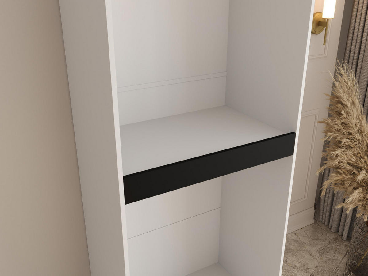 DREHTÜRENSCHRANK Espresso 80 cm - Schwarz/Weiß, Holzwerkstoff/Kunststoff (80/203/50cm) - MIRJAN24