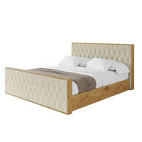 POLSTERBETT mit Bettkasten, Fußteil und Lattenrost, Boxbett ohne Matratze - ENZO5-Z 160x200 Beige - Taupe, Holzwerkstoff/Textil (160/200cm) - ALTDECOR