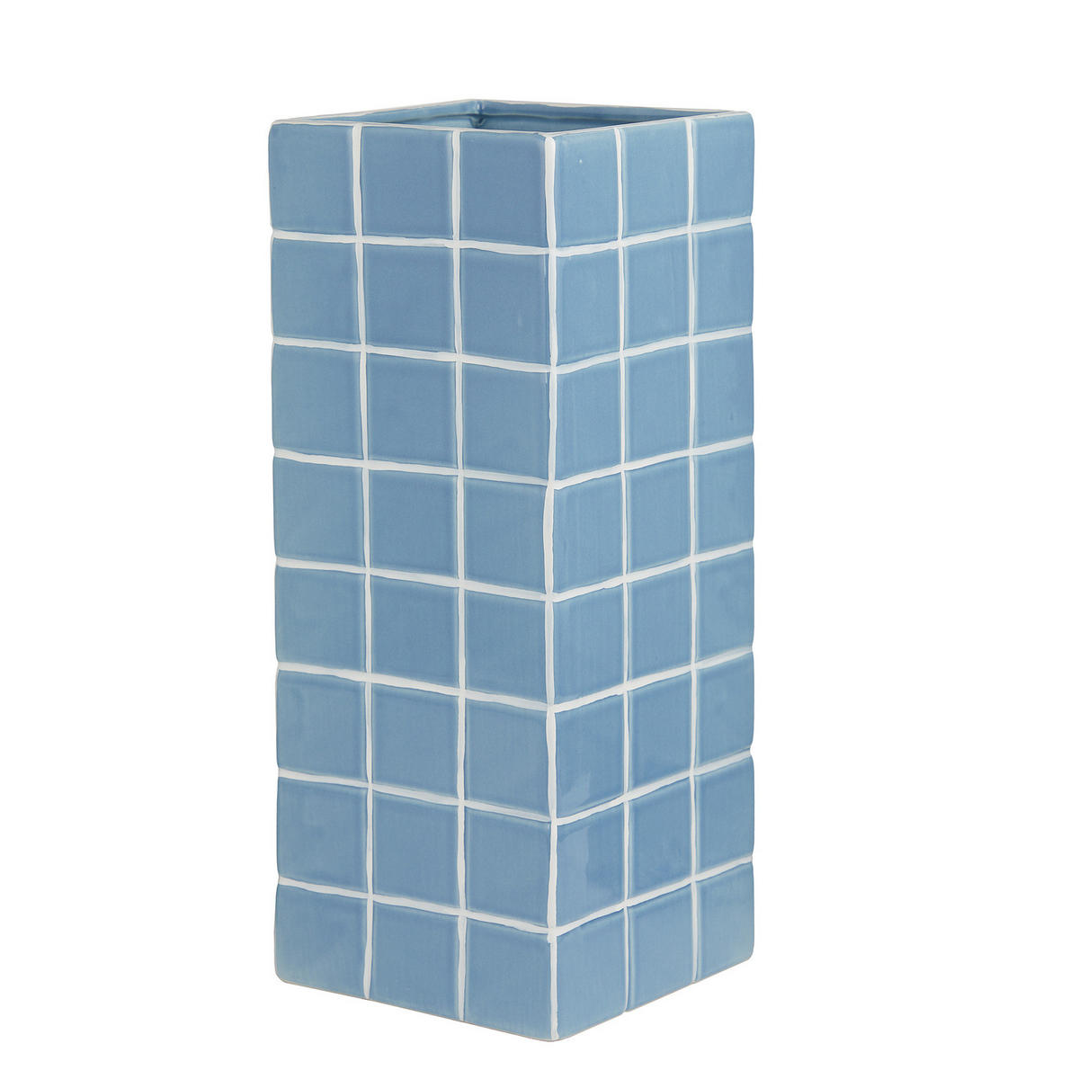 VASE Tiles 33cm - Blau, Stein (33cm) - Butlers