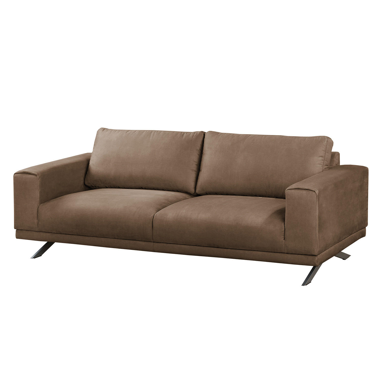 2,5-SITZER SOFA - Antiklederlook - Grau, Textil (216/81/89cm) - home24