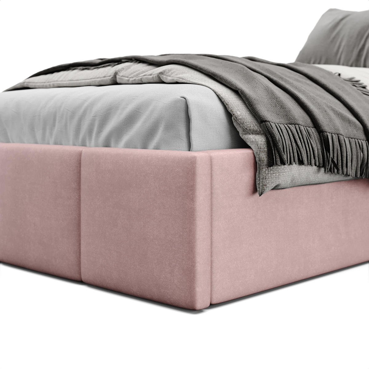 POLSTERBETT für Schlafzimmer Bett mit Stauraum Rosa 90x200cm - Rosa, Holzwerkstoff/Textil (90/200cm) - Muralo