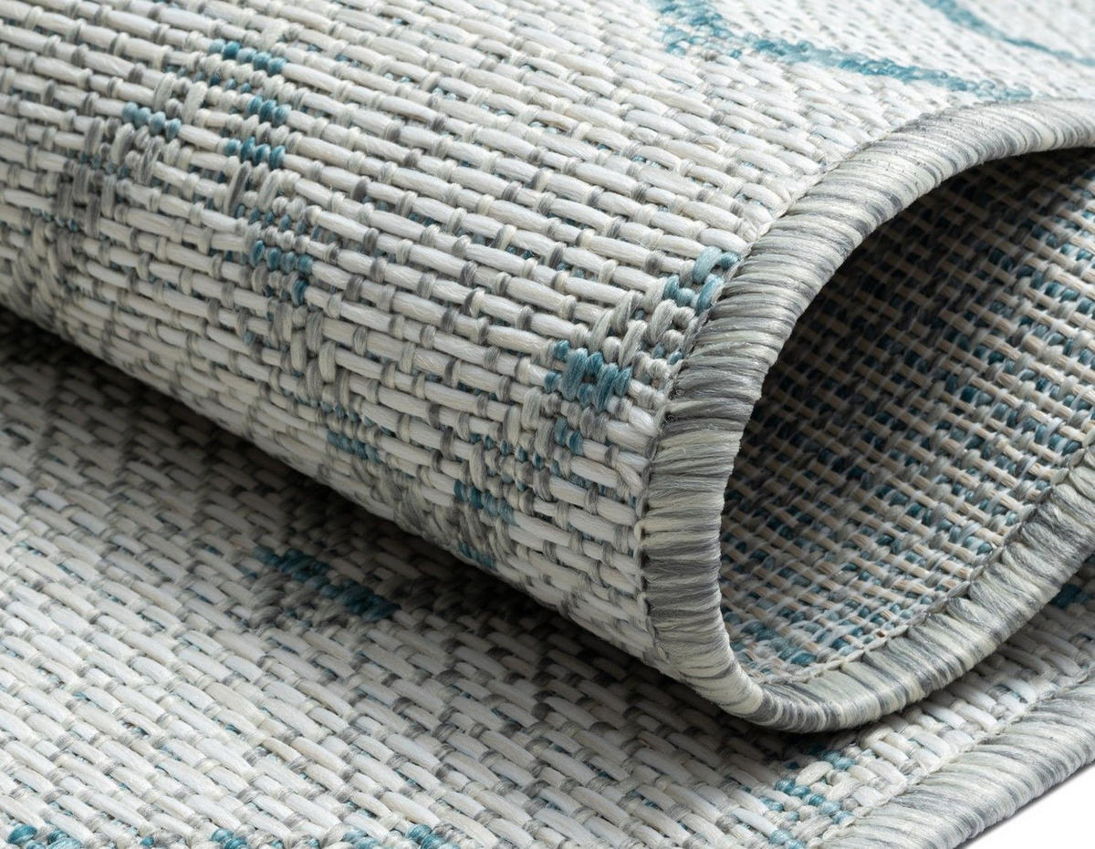 OUTDOORTEPPICH Lumina Petrol,Hellgrau,Creme 160/230 cm - Petrol, Textil (160/230cm) - My-Rug