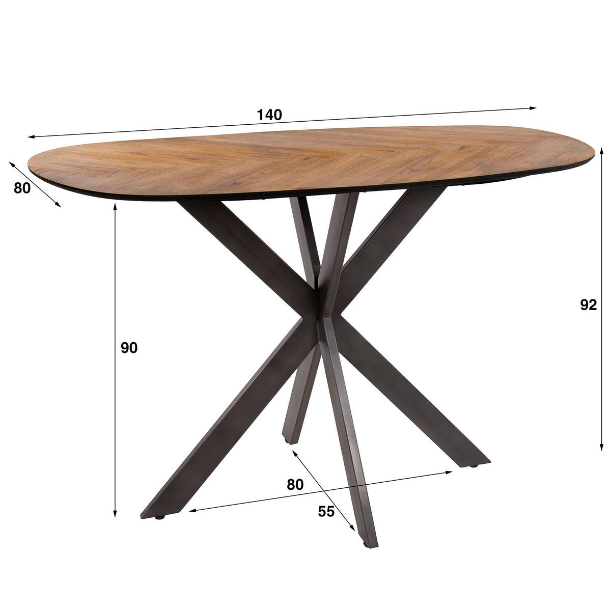 BARTISCH Kim Braun 80/140/ 92 cm - Braun, Holz (140/92/80cm) - Hoyz Collection
