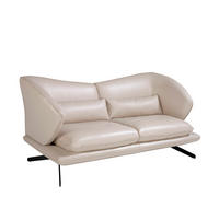 SOFA 2-SITZER Taupe Grau Schwarz 175/90/85 cm - Dunkelgrau/Schwarz, Leder (175/85/90cm) - ANGEL CERDA