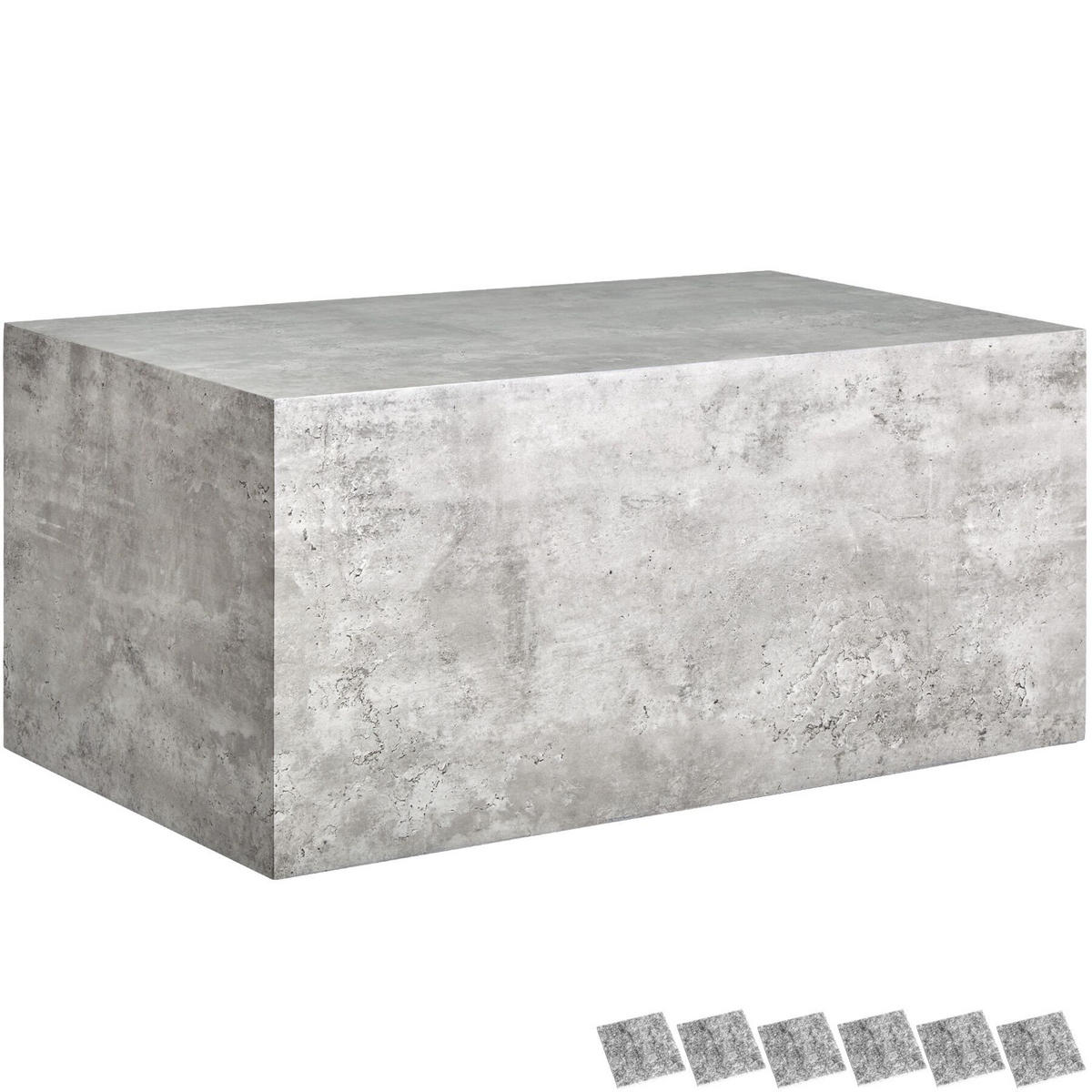 COUCHTISCH Lasley,90 x 50 x 40 cm,Beton Optik - Grau, Holz (50/90/40cm) - tectake