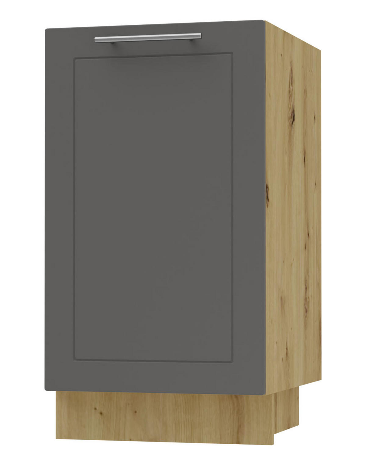 KÜCHENUNTERSCHRANK Kvantum D1D/45 Graphit Matt / Eiche Artisan Matt 45 / 50 / 82cm - Graphitfarben/Eiche Artisan, Holz/Holzwerkstoff (45/82/50cm) - Feldmann-Wohnen