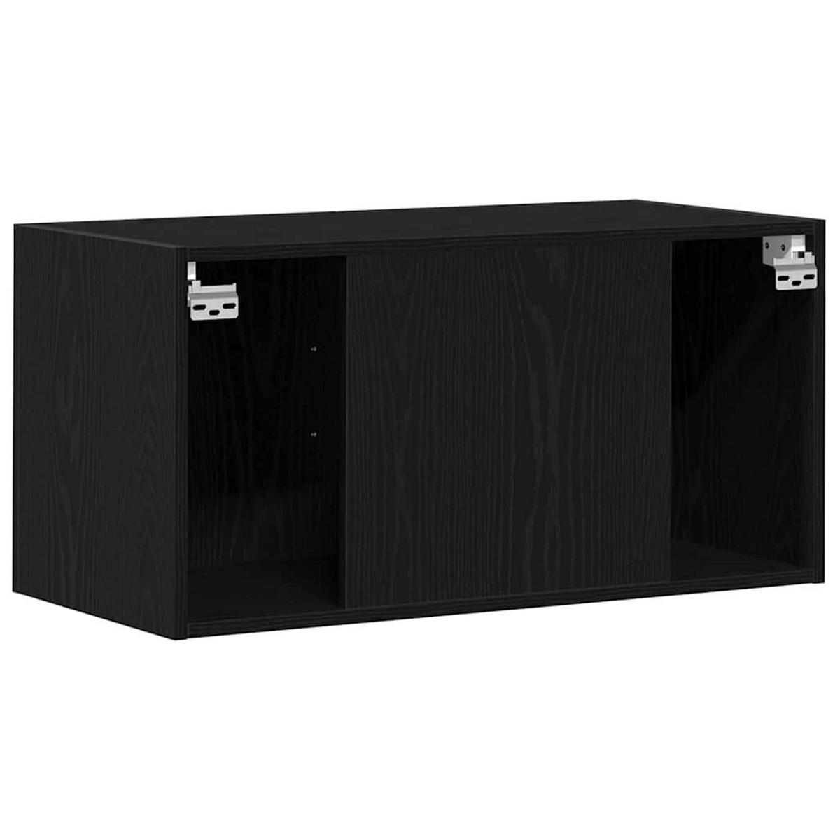 WANDSCHRANK Schwarz Eichen-Optik 80/39/40 Cm Holzwerkstoff - Schwarz, Holzwerkstoff (39/40/80cm) - vidaXL