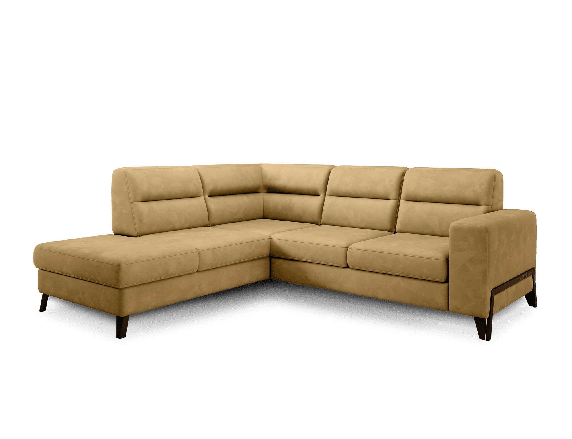 ECKSOFA mit Schlaffunktion & Bettkasten, luxus Nube-Stoff - Gelb/Schwarz, Textil/Metall (277/237cm) - Eltap