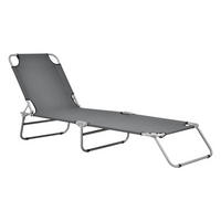 SONNENLIEGE Carcao - Dunkelgrau, Textil/Metall (186/24/55cm) - casa.pro