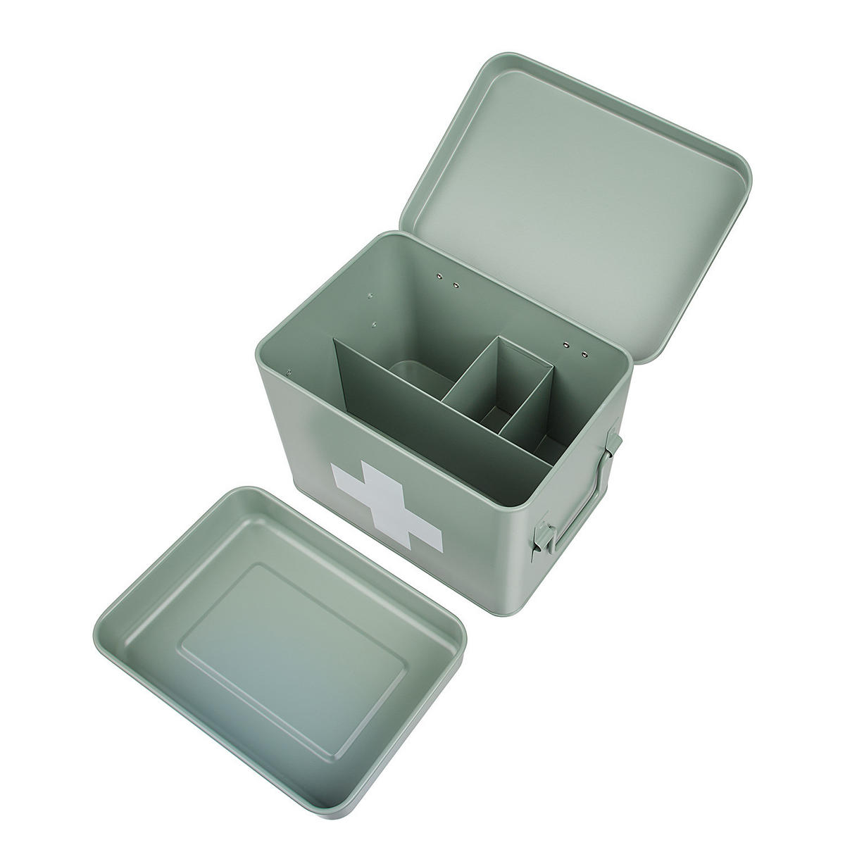MEDIKAMENTENBOX Medic - Grün, Metall (16/16/22cm) - Butlers
