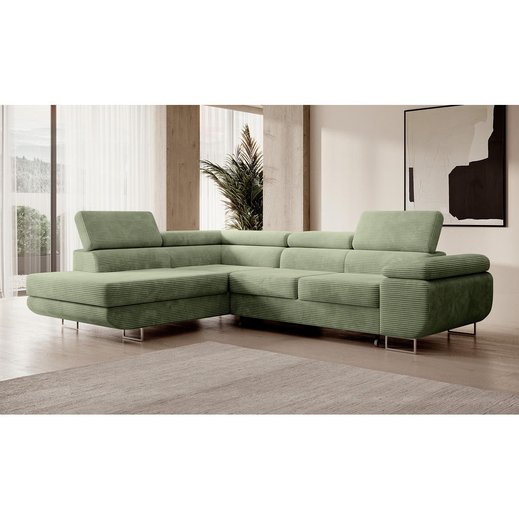 Thumbnail - Selsey Ecksofa, Salbeigrün, Textil, L-Form, Ottomane links, 275x203 cm, Wohnzimmer, Sofas & Couches, Wohnlandschaften, E...