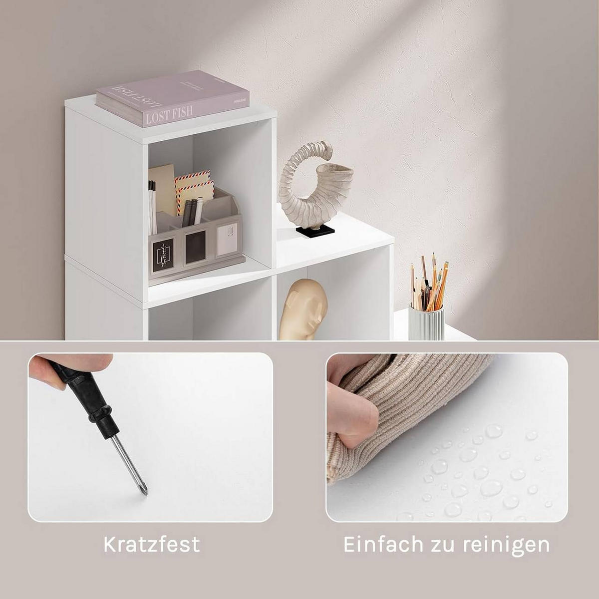 REGALE Bücherregal mit 10 Fächern, Würfelregal, Weiß - Weiß, Holzwerkstoff (120/120/30cm) - Woltu