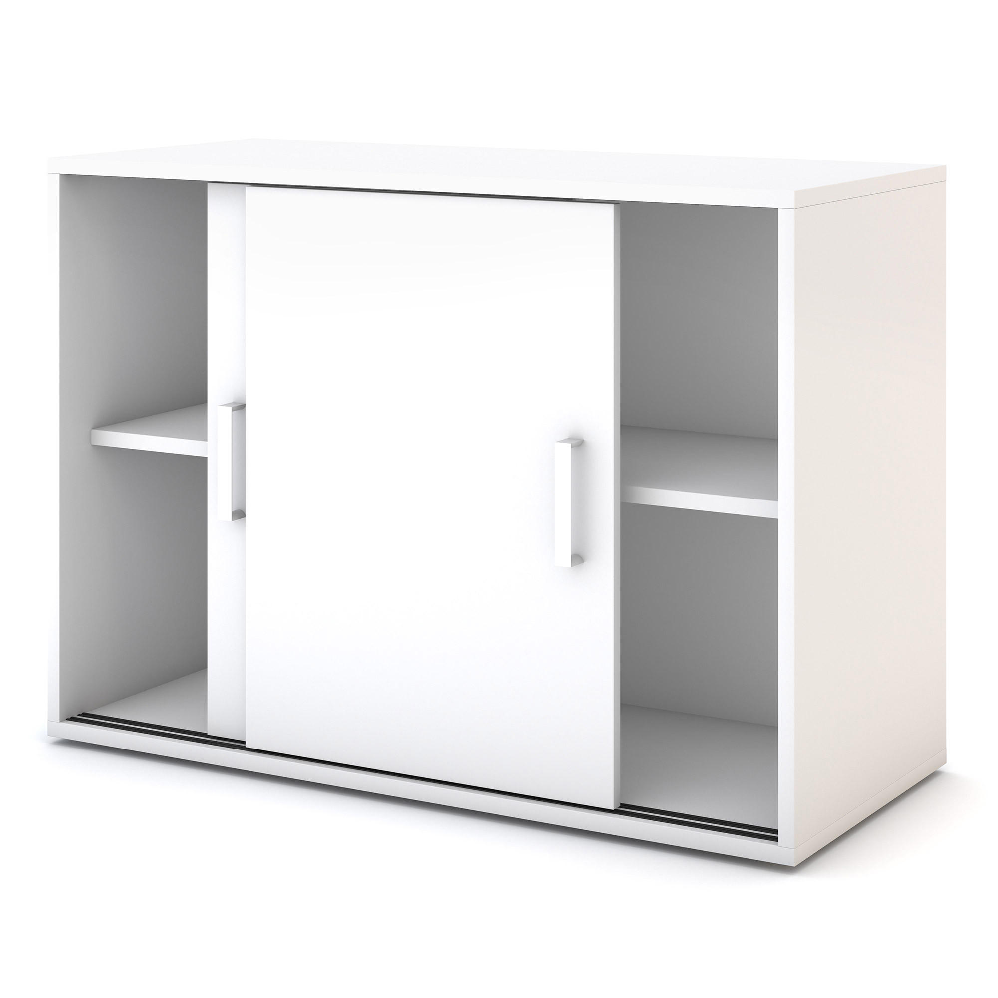 AKTENSCHRANK Schiebetürenschrank Allvia Weiß - Weiß, Holz (100/72.5/44cm) - ASSMANN