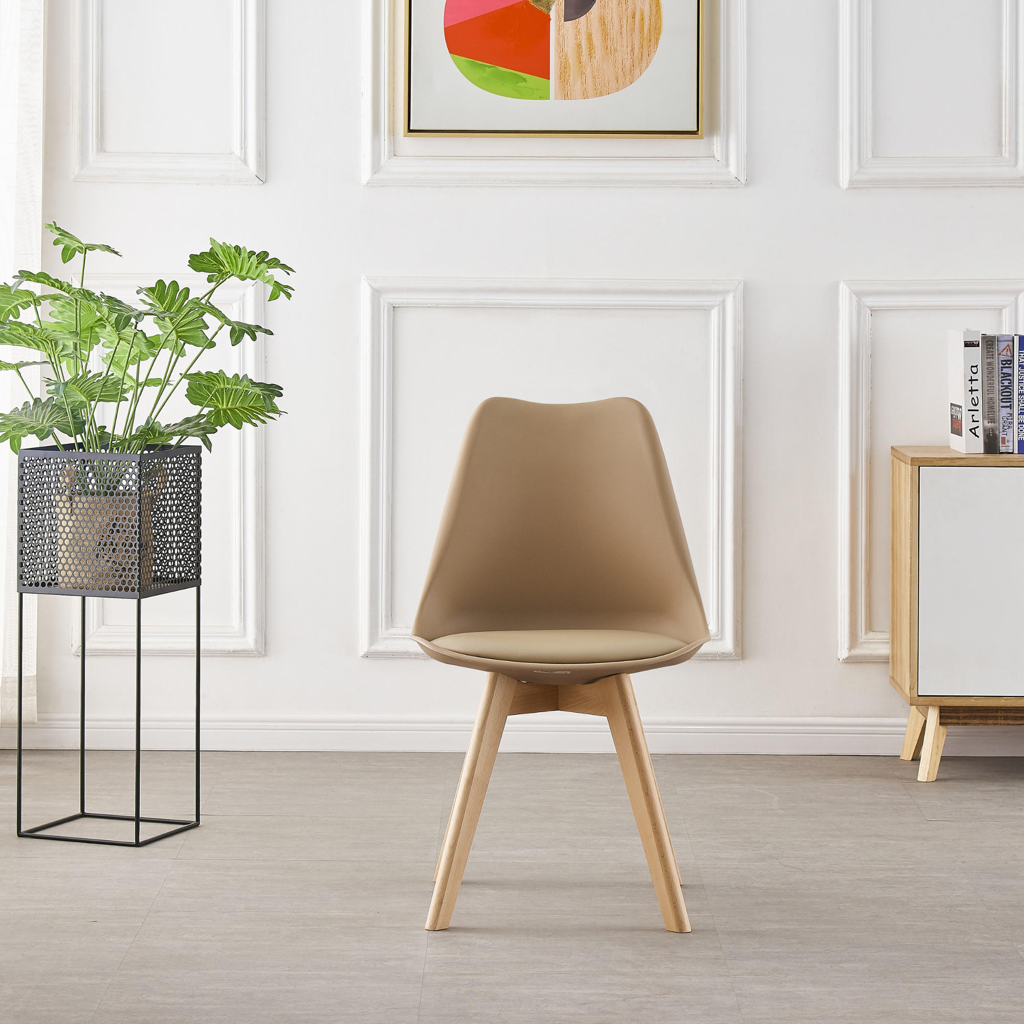ESSZIMMERSTUHL Kunststoff 4-teilig Hellbraun - Beige, Kunststoff (48/83/44cm) - Life Interiors
