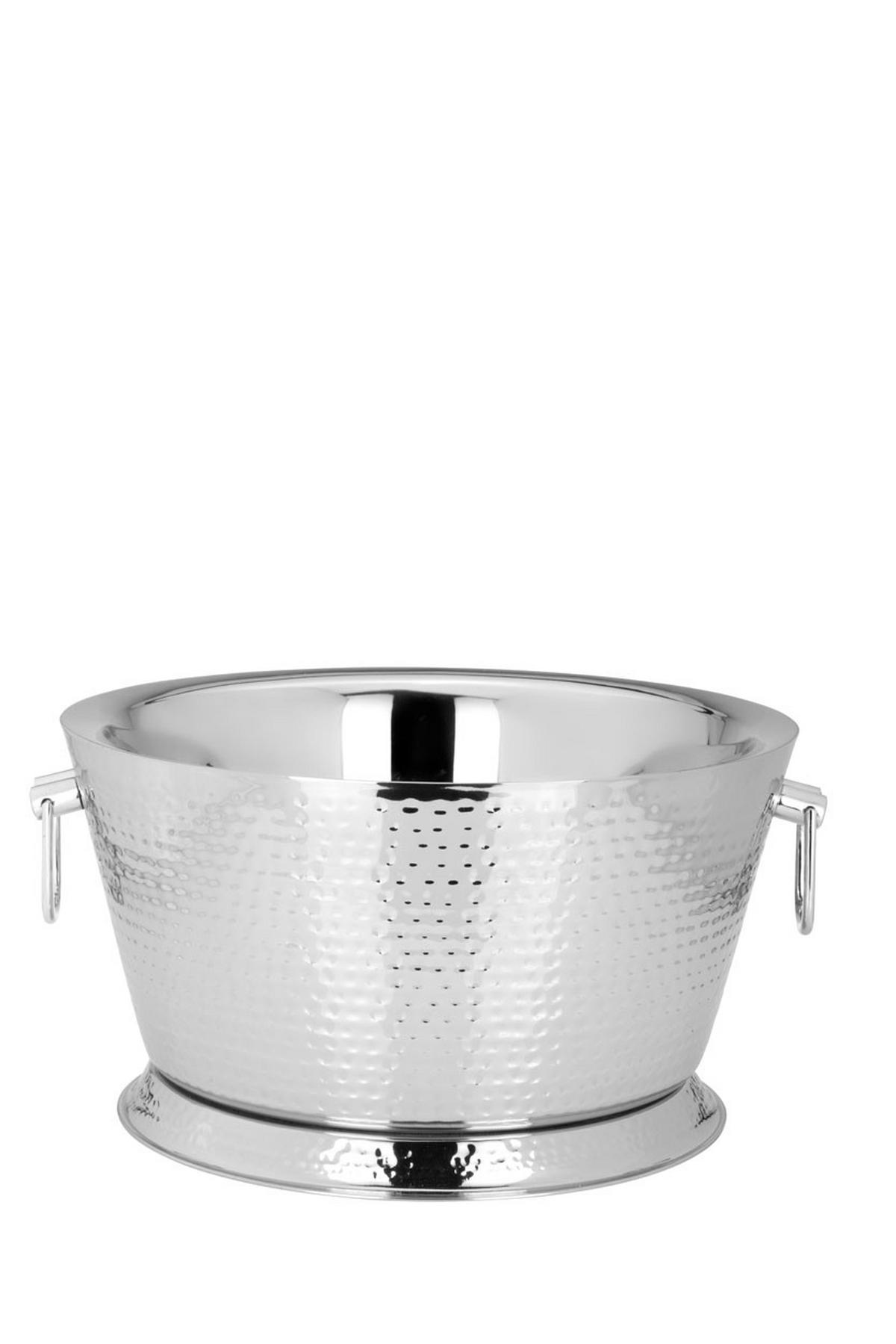 CHAMPAGNER-/FLASCHENKÜHLER Hammerschlag-Optik (H) 20,5 x (Ø) 38 cm - Silberfarben, Paraffin (38/20.5cm) - Hermann Bauer jun. Kollektion GmbH