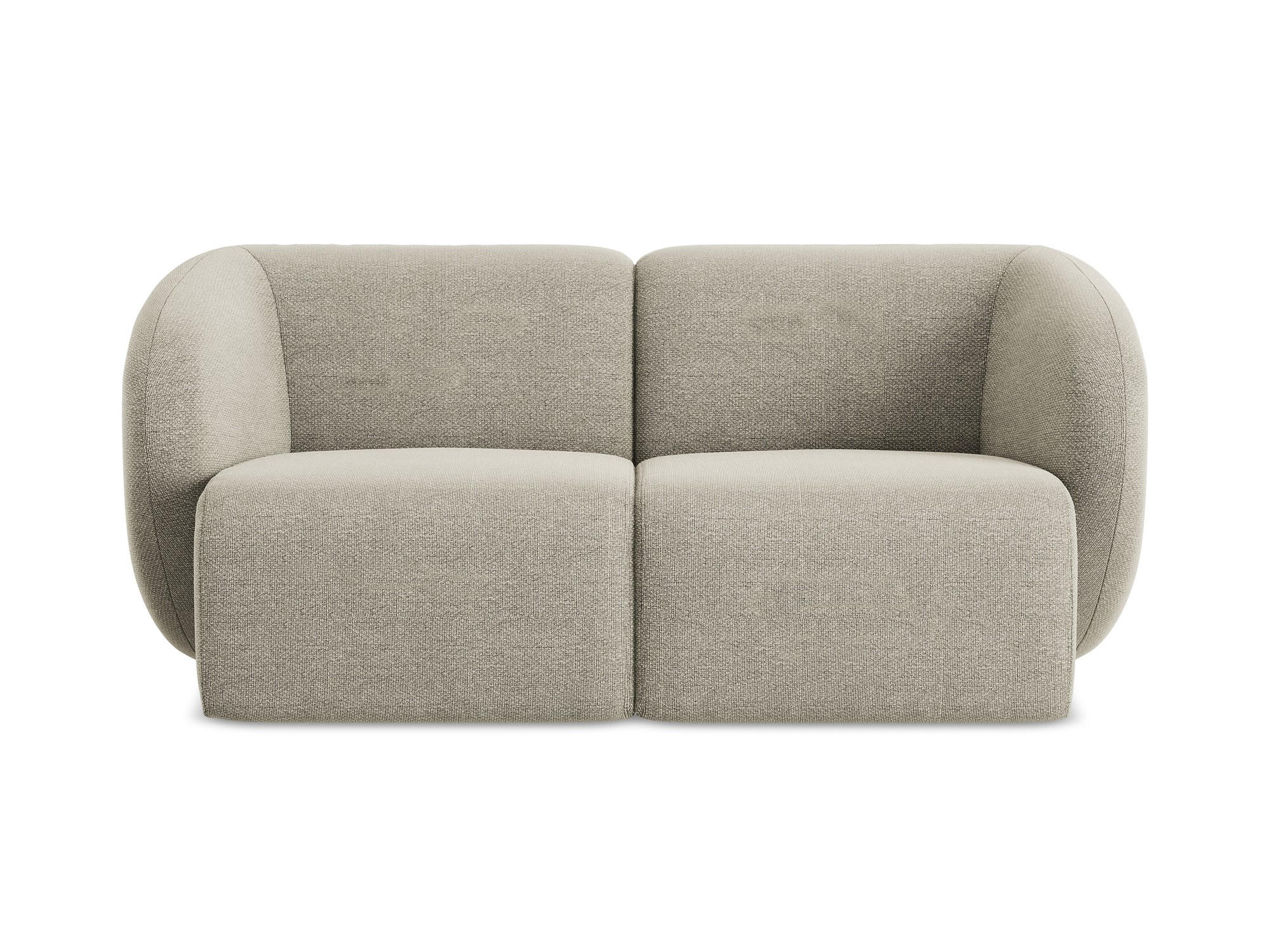 2-SITZER-SOFA Bouclé Stoff Grau - Taupe/Schwarz, Holzwerkstoff/Kunststoff (174/75/94cm) - Makamii