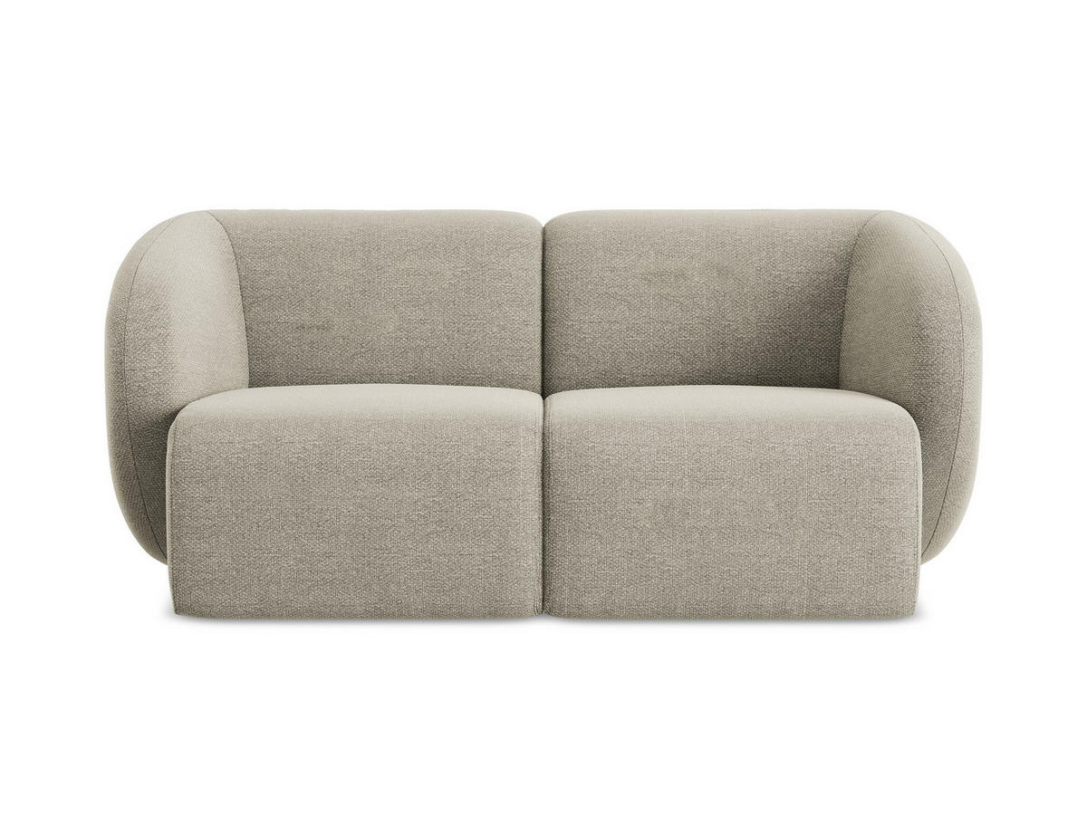 2-SITZER-SOFA Bouclé Stoff Grau - Taupe/Schwarz, Holzwerkstoff/Kunststoff (174/75/94cm) - Makamii