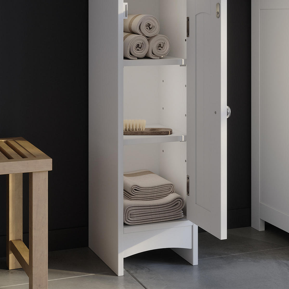 MIDISCHRANK Bianco Weiß 18 x 81 cm mit 5 Fächern - Weiß, Holzwerkstoff (18/81/20cm) - Vicco