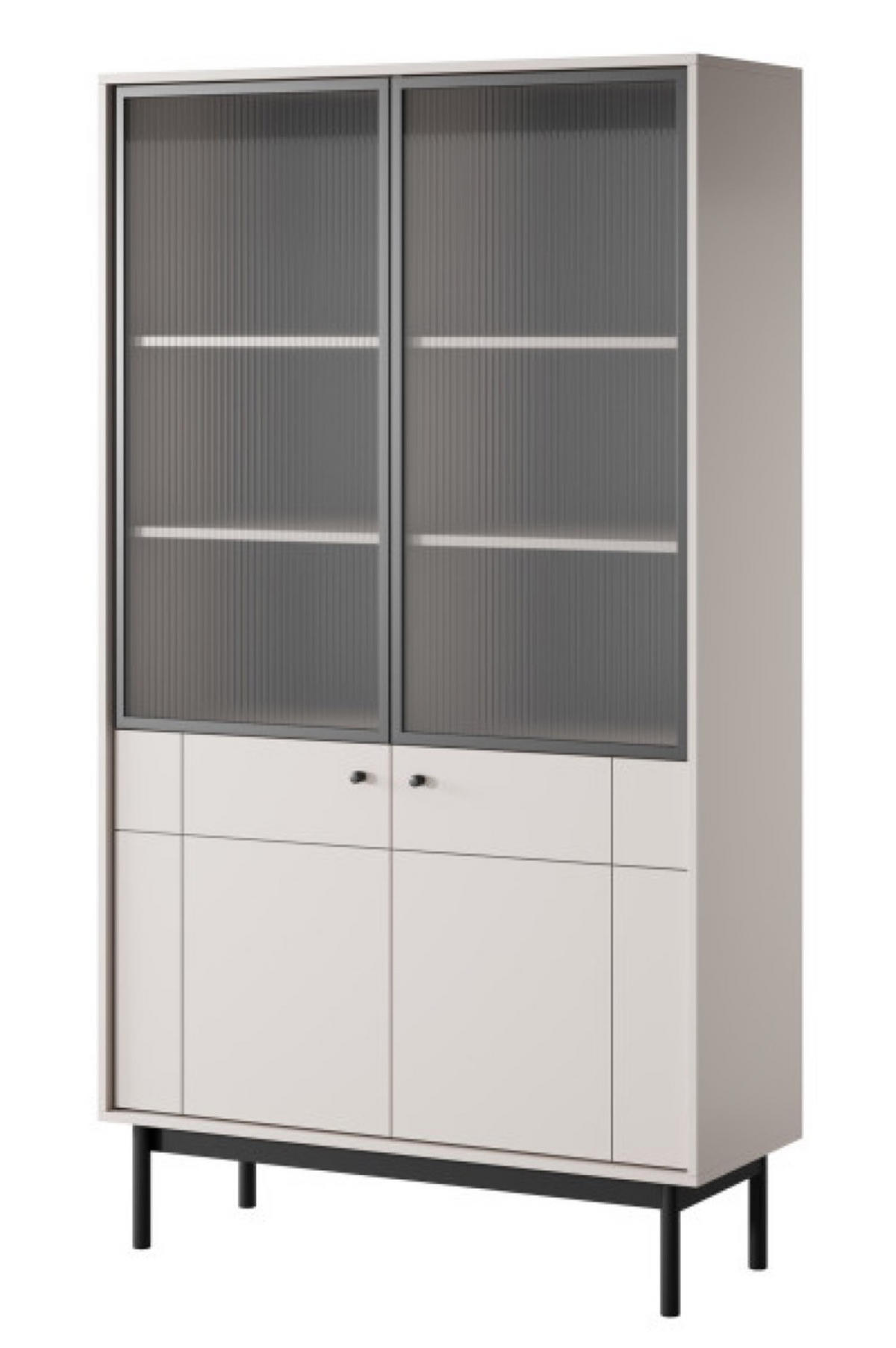 VITRINE Kaschmir WT104 Japandi Stil - Beige, Holzwerkstoff (103.4/184.6/39cm) - Sepro Meble