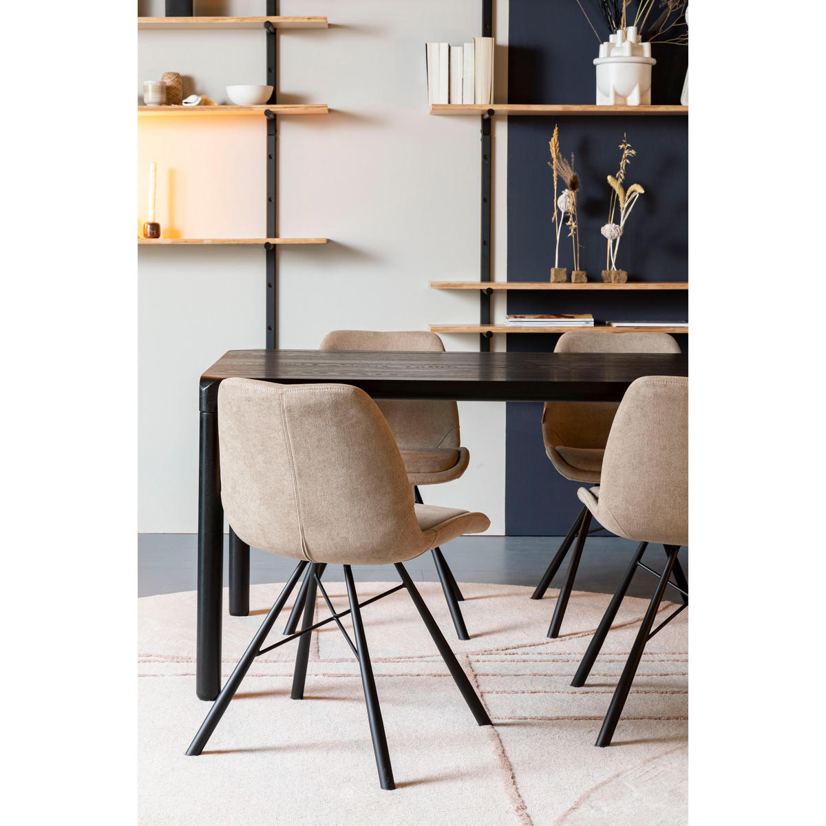 ESSTISCH Storm 180x90 cm Schwarz - Schwarz, Holz (220/90/75cm) - Zuiver