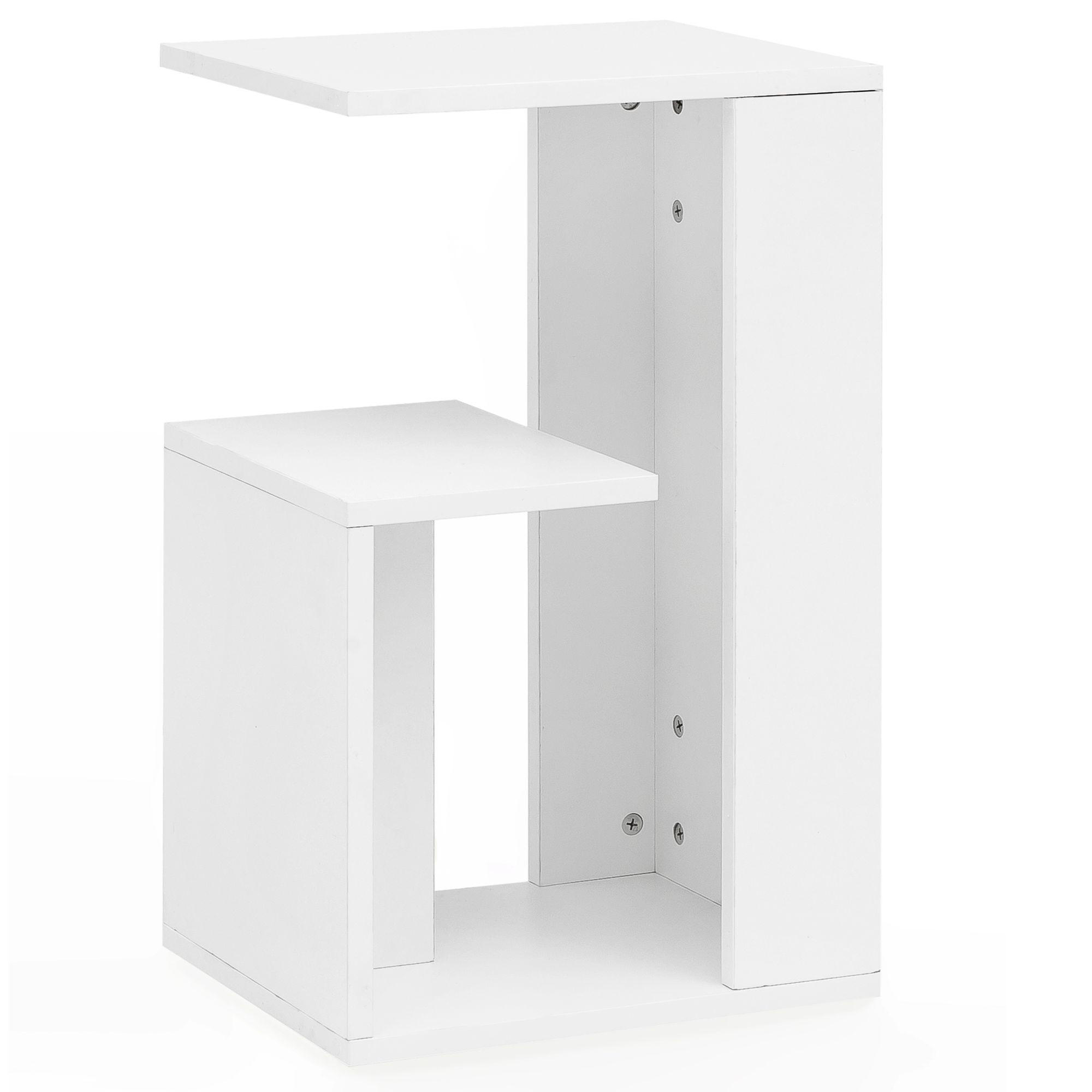 BEISTELLTISCH Holz 3 Ablagen Melaminbeschichtung BRENTA, Weiß 35x30x61 cm - Weiß, Holz (30/35/61cm) - KADIMA DESIGN