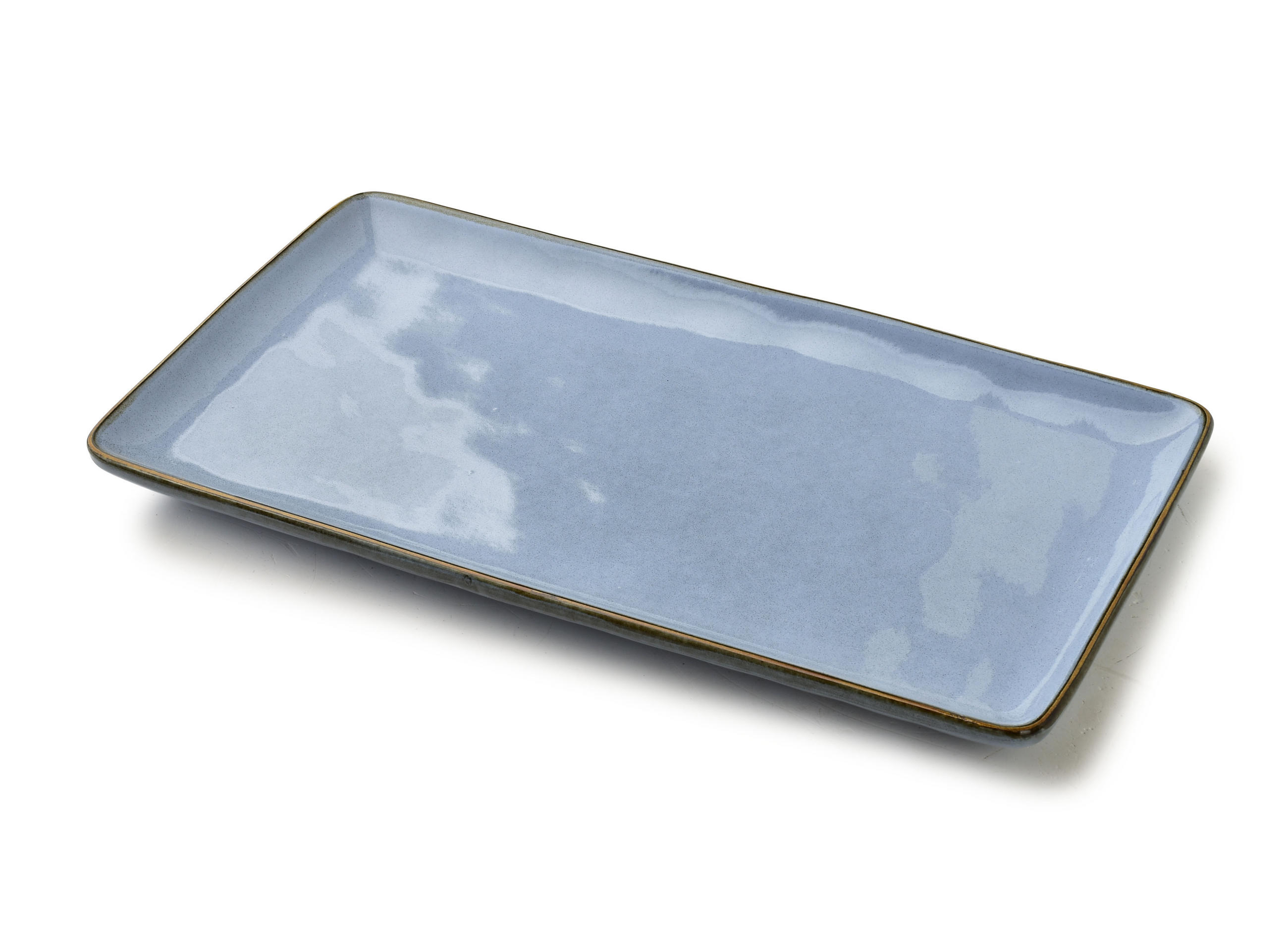 SERVIERPLATTE Basic Nature 36x19cm Keramik Natur - Blau, Keramik (19/3/36cm) - Mondex