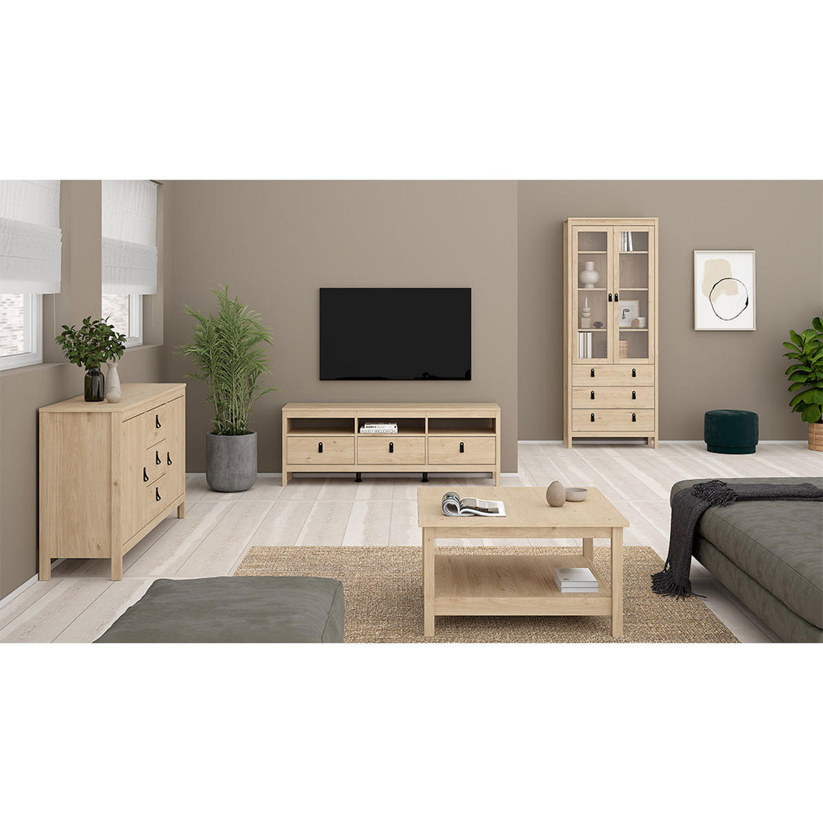 COUCHTISCH, Madrid, Eiche, Spanplatte foliert, 81 x 81 x 45 cm - Eichefarben, Holzwerkstoff (81/81/45cm) - ebuy24