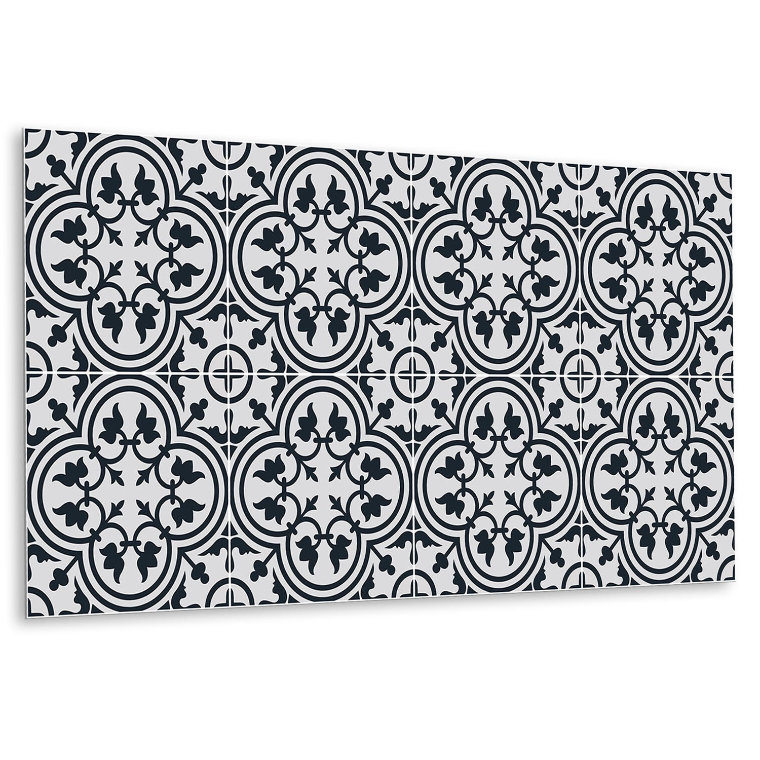 WANDPANEEL 100 x 50 cm Pflanzenmuster - Schwarz/Weiß, Textil (100/1.6/50cm) - TULUP