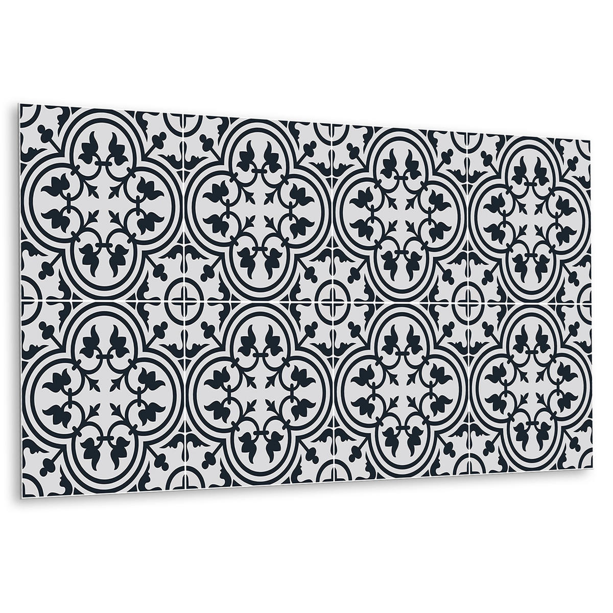 WANDPANEEL 100 x 50 cm Pflanzenmuster - Schwarz/Weiß, Textil (100/1.6/50cm) - TULUP