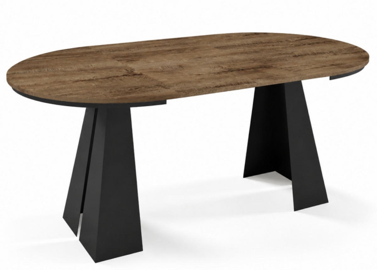 TISCH Schwarz Frega Ausziehbar Mit Metallgestell 120x196x76 cm - Dunkelbraun/Schwarz, Holzwerkstoff (196/120/76cm) - Sepro Meble