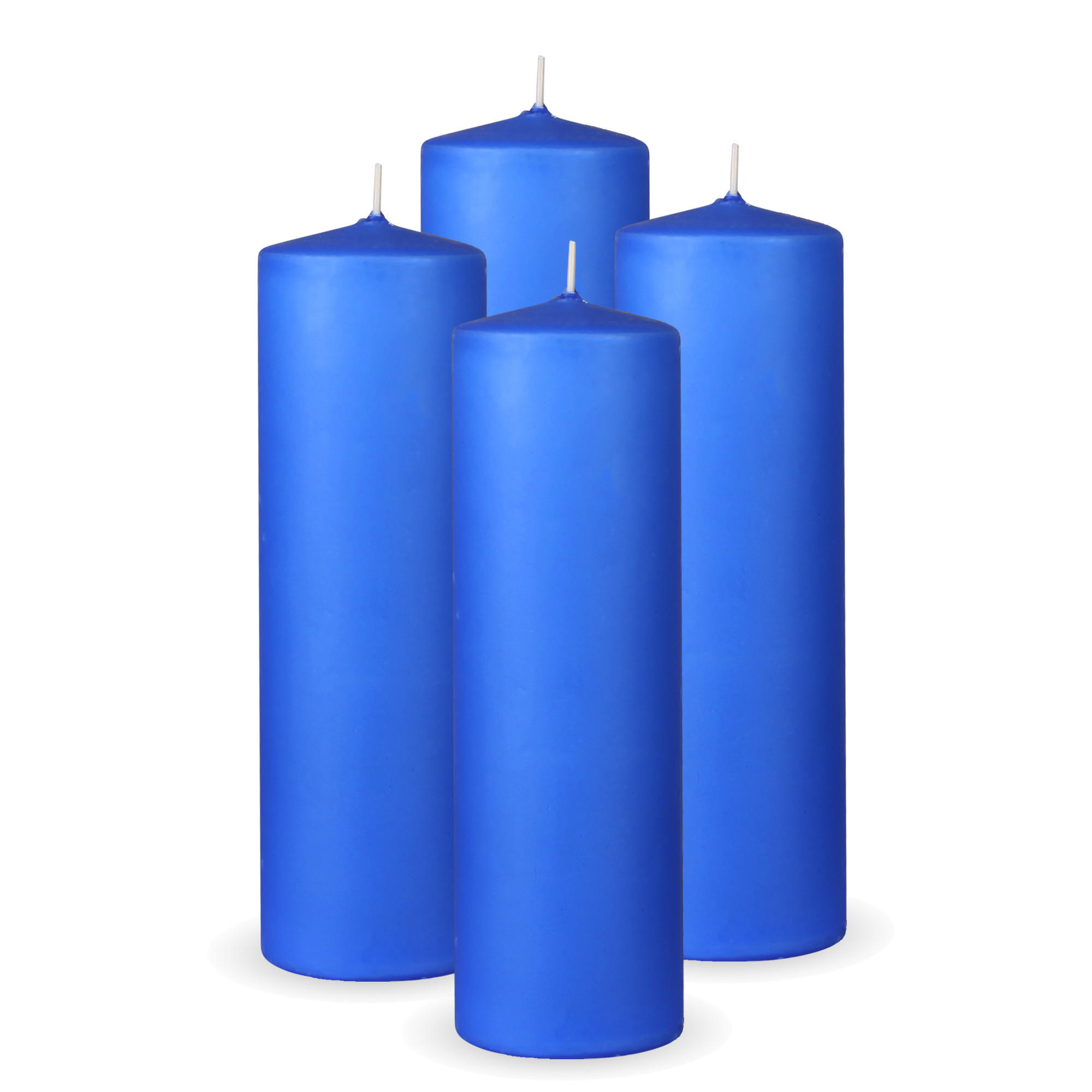 STUMPENKERZEN 4er Pack "Dunkelblau", Größe Ø7cm x Höhe: 20 cm - Dunkelblau, Naturmaterialien (7/20cm) - Bestlivings