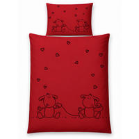 BETTWÄSCHE 2 tlg. Garnitur in Rot 135x200 cm - Rot, Textil (135/200cm) - TiborTex
