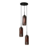 HÄNGELEUCHTE Rauchschwarz 35/35/180 cm - Schwarz, Glas (35/35/180cm) - Hoyz Collection