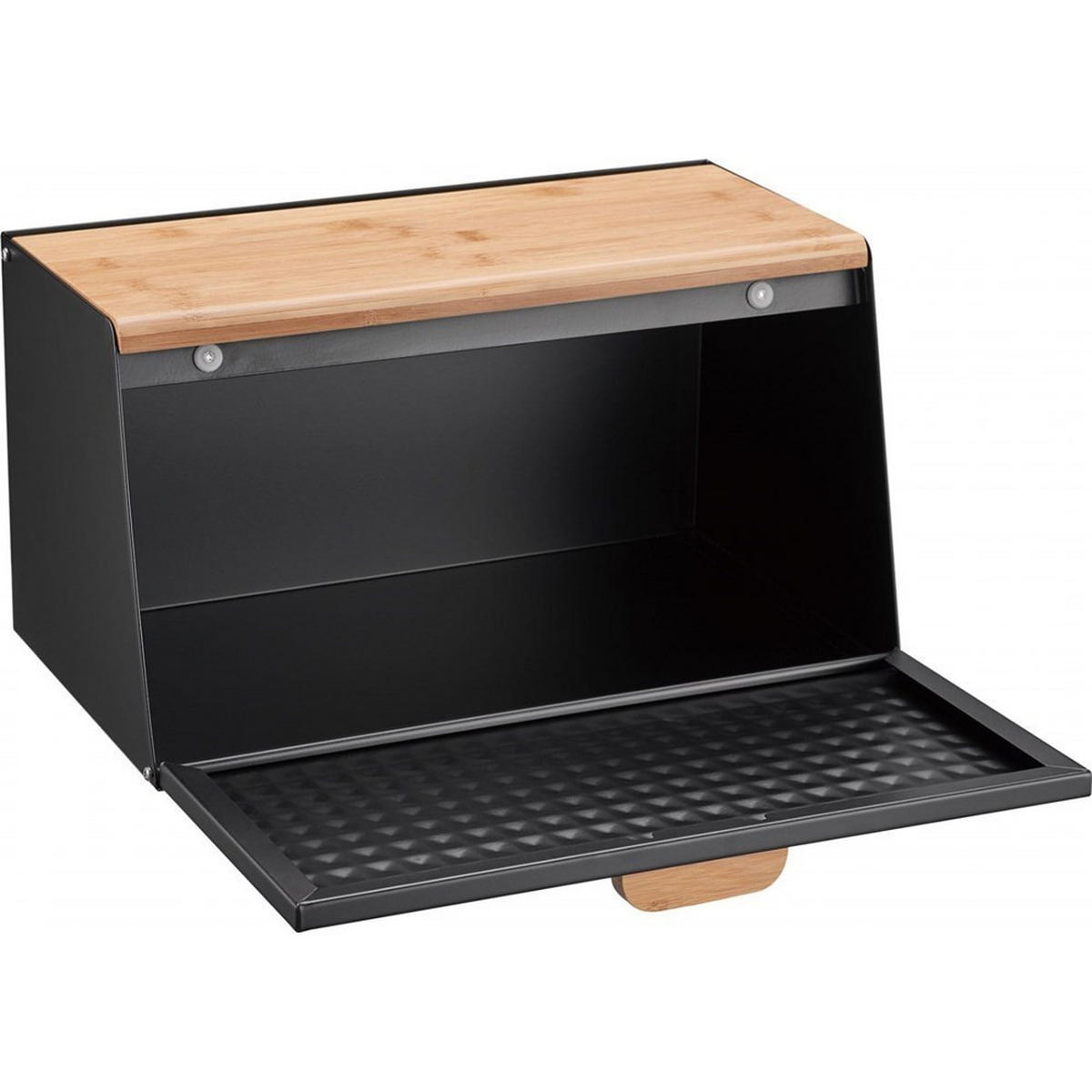 BROTKASTEN Schwarz 35/20/17 cm KB7467 - Schwarz, Metall (20/17/35cm) - Klausberg 
