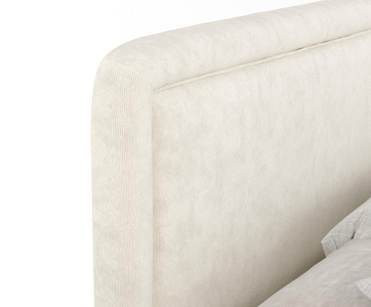 BOXSPRINGBETT Salvi Creme 200/200 cm mit Latex-Topper - Silberfarben/Creme, Holz/Holzwerkstoff (200/200cm) - Maison de Reve