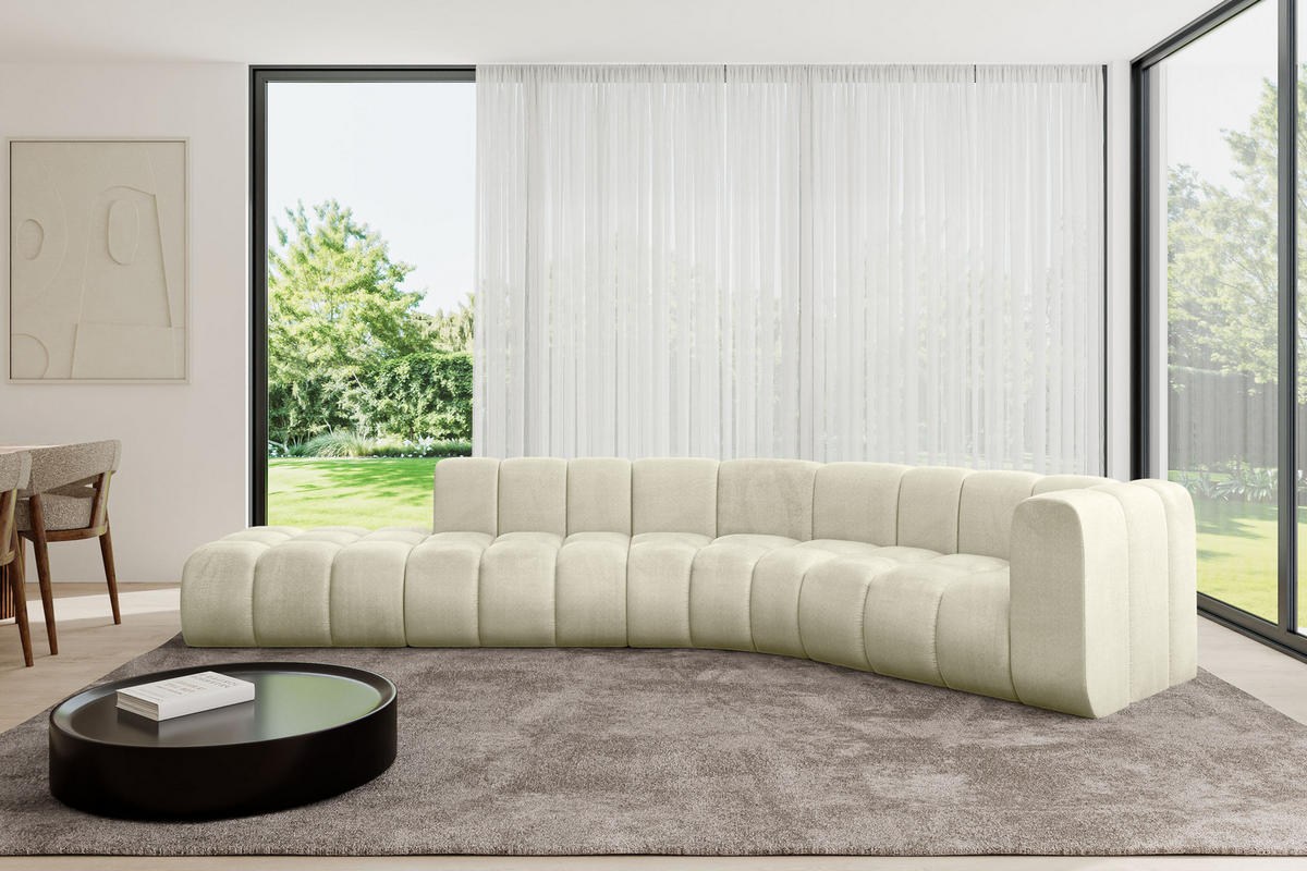 ECKSOFA modulares Sofa Tilmo-L1 - 399x194x70 cm Beige - Beige, Holzwerkstoff/Textil (399/194cm) - ALTDECOR