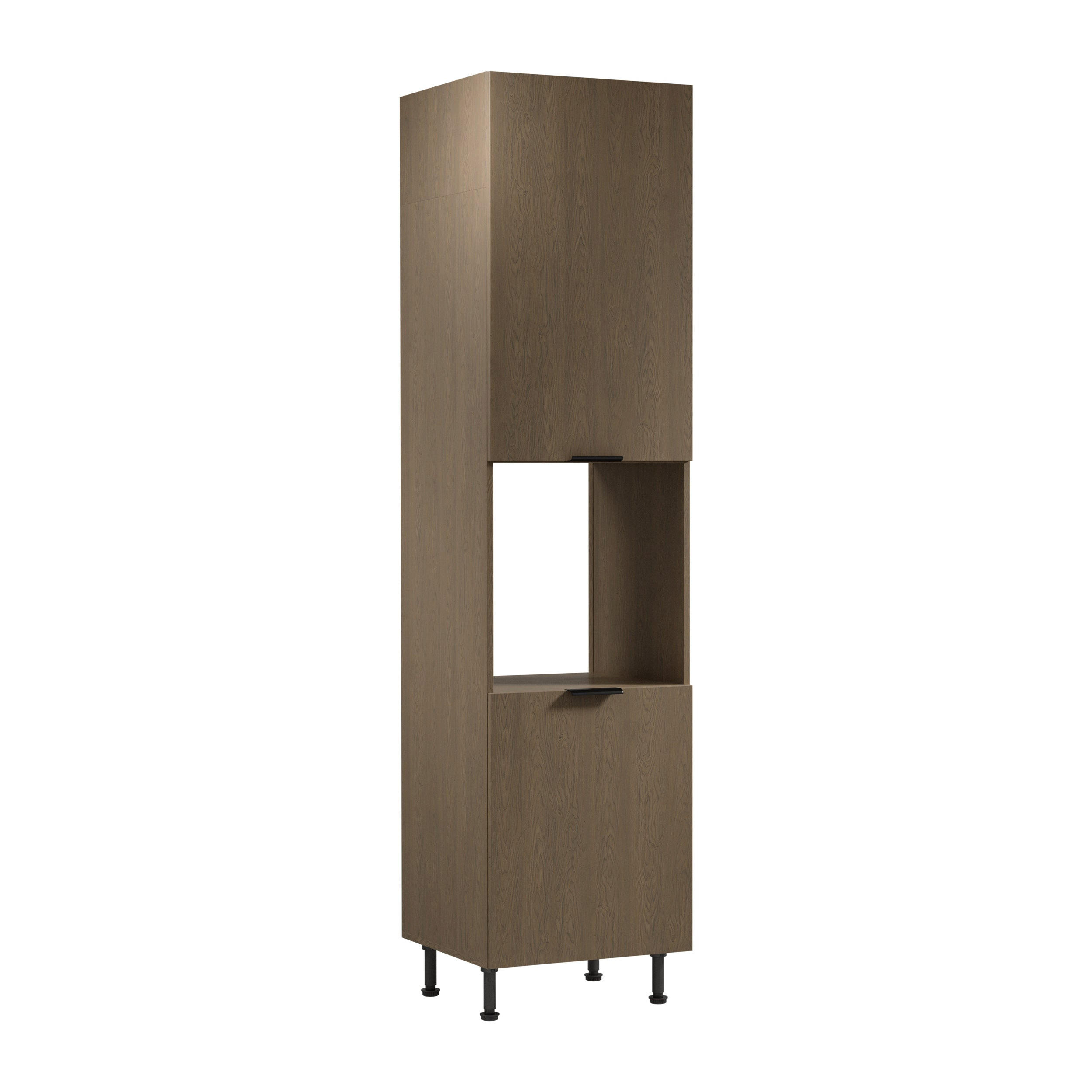 MIKROWELLENUMBAUSCHRANK D60PWN P/L – Sorento Dunkle Eiche – Dunkle Eiche - Dunkelbraun, Holzwerkstoff (60/247/58cm) - ROYAL24_MARKT