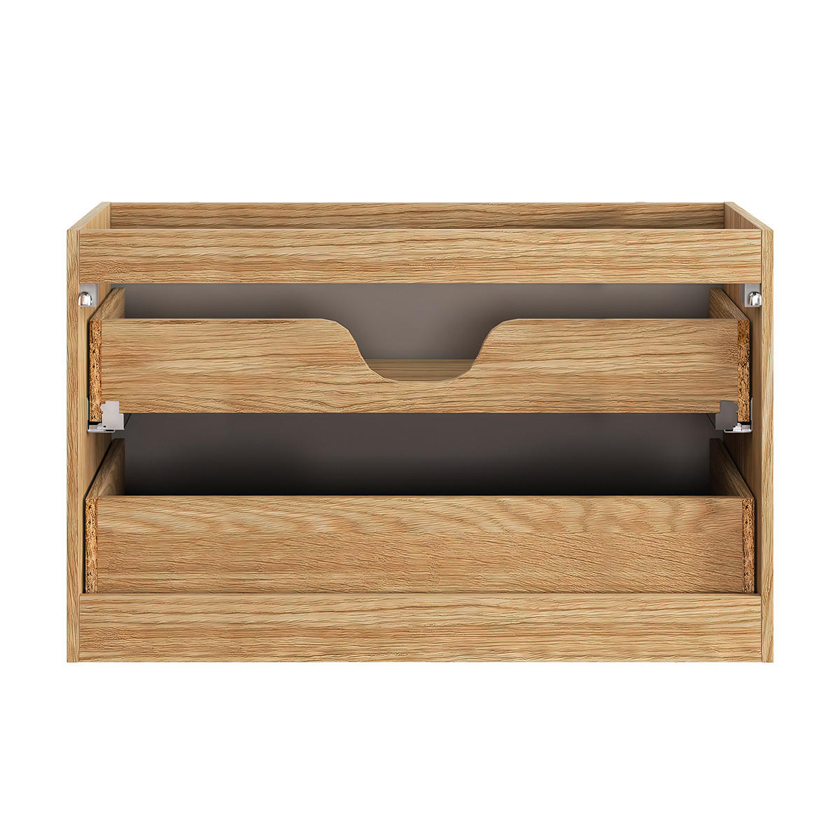 WASCHTISCHUNTERSCHRANK 90cm Elora Beige und Holz - Braun, Holzwerkstoff (90/59/46cm) - Petits-meubles