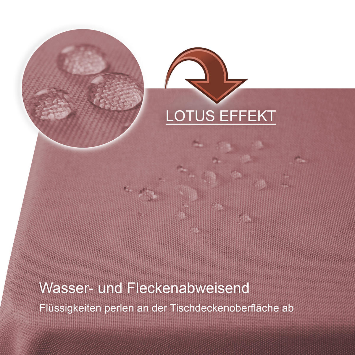 TISCHDECKE Leinenoptik 160/160 cm quadratisch Altrosa - Altrosa, Textil (160/160cm) - TiborTex