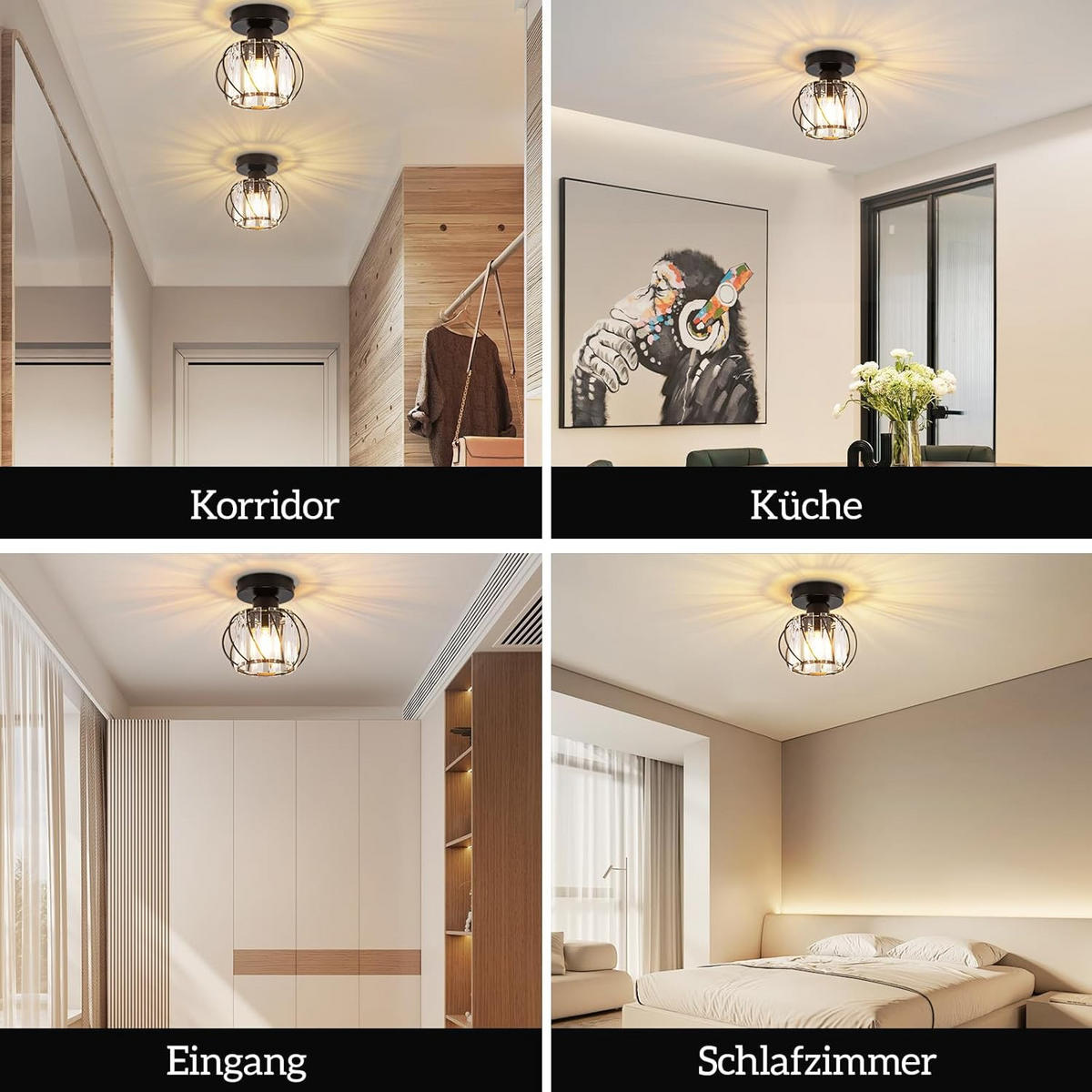 LED-DECKENLEUCHTE Welsar 16/15/15 cm - Schwarz, Metall (16/15/15cm) - ZMH