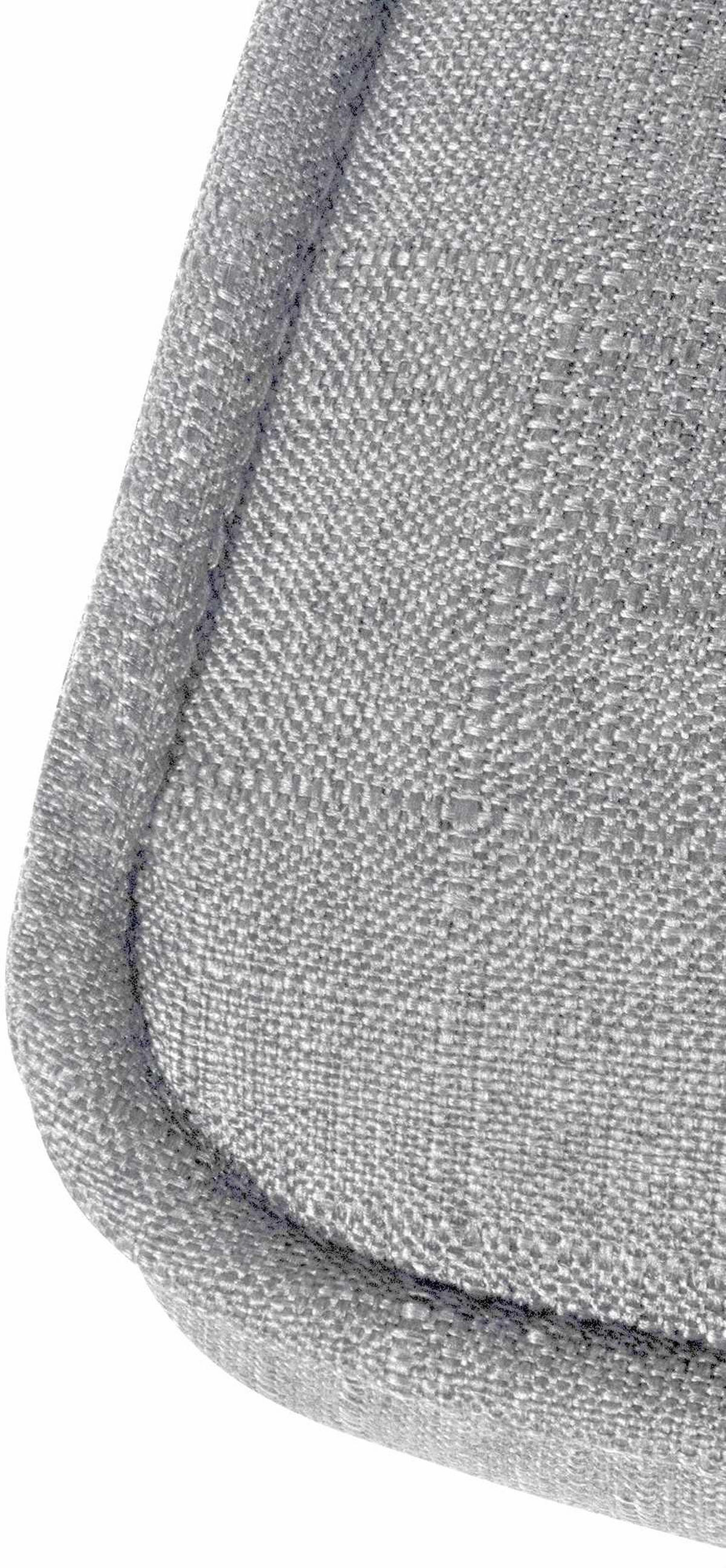 BARHOCKER Pimir Stoff Hellgrau Silber - Hellgrau, Textil/Metall (45/112/54cm) - DELUKE