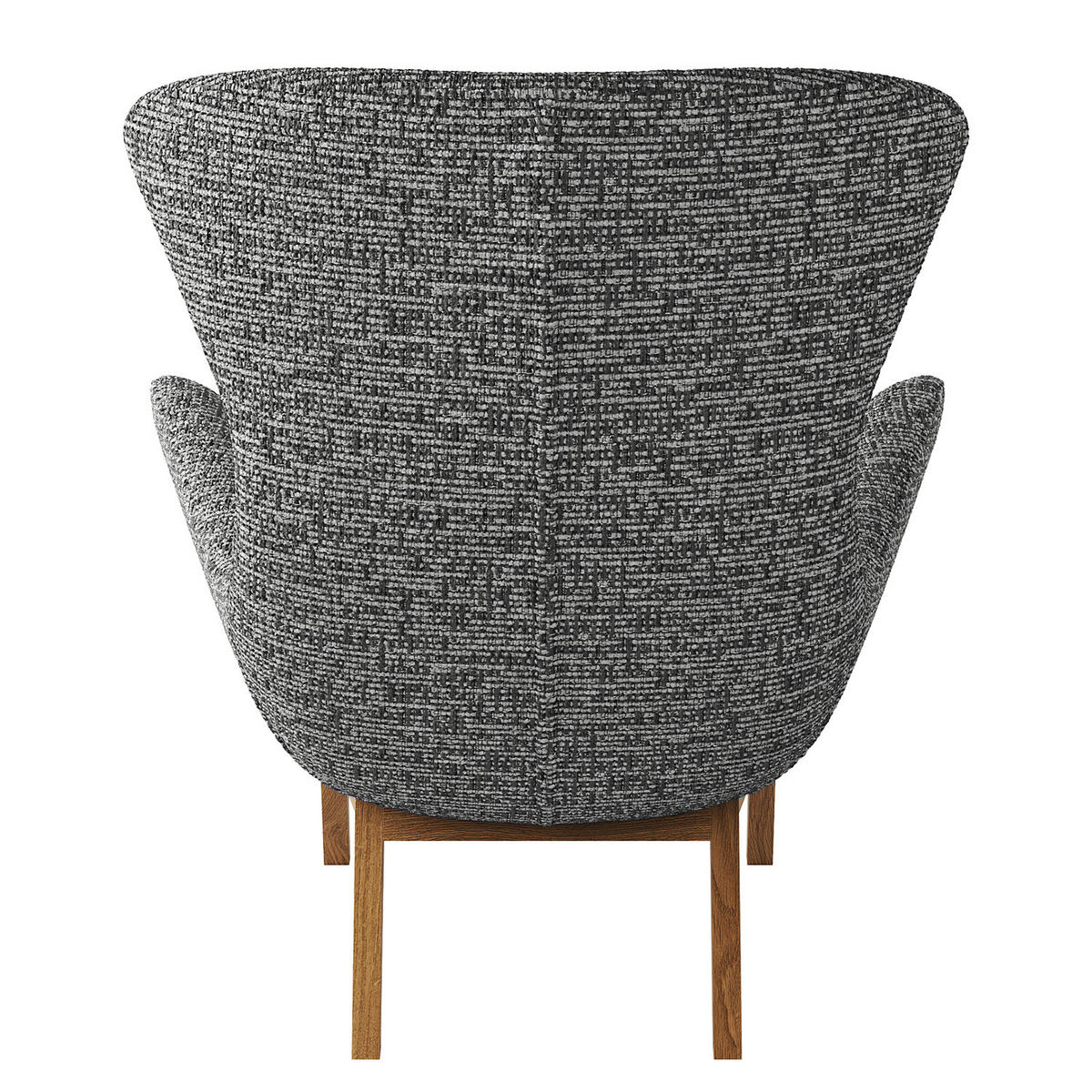 SESSEL mit Holzfüßen - Eichefarben/Grau, Eichenholz/Textil (84/99/96cm) - home24