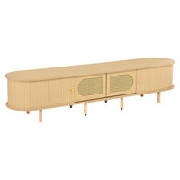 LOWBOARD DE-40414 2 Rattan-Türen mit Rolltüren Helle Holzfarbe - Naturfarben, Holzwerkstoff (180/40/40cm) - ComfortXL