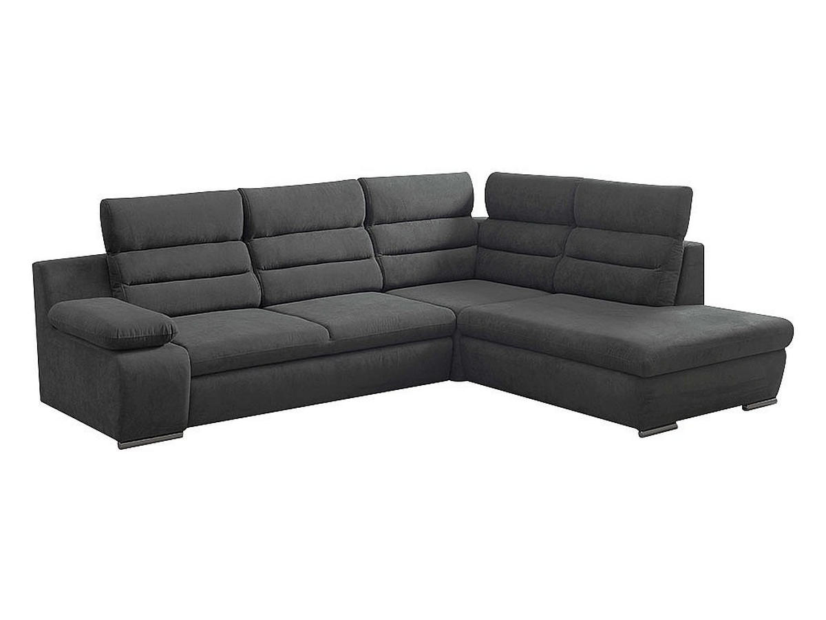 ECKSOFA mit Schlaffunktion PYLOS - Anthrazit - Ecke Links - Anthrazit, Textil (219/269cm) - Vente-Unique