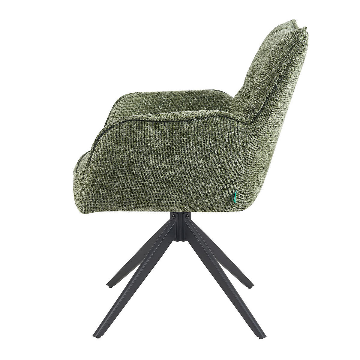 DREHSTUHL Mika-Enya - Schwarz/Grün, Textil/Metall (59/84/66cm) - DUBI Möbel