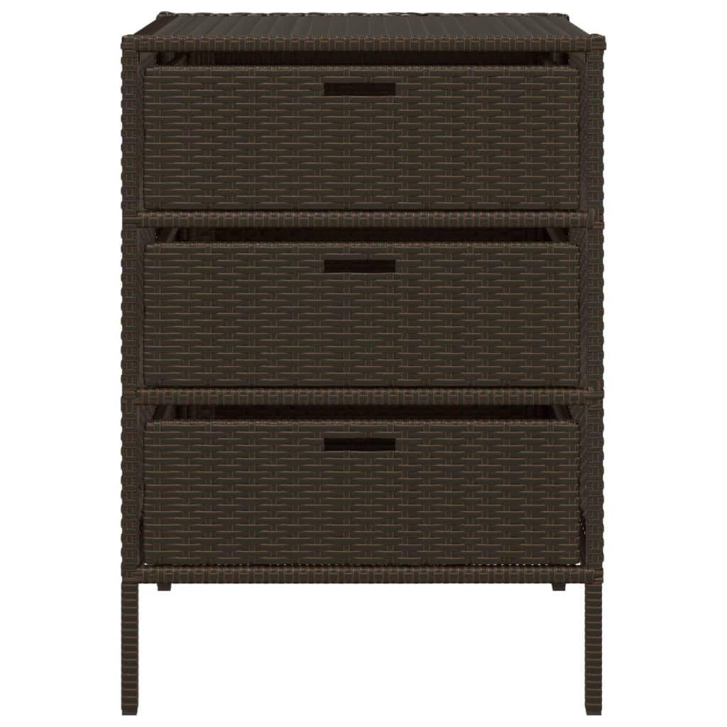 GARTENSCHRANK Braun 55x59x80 cm Poly Rattan - Braun, Kunststoff (55/80/59cm) - furnicato
