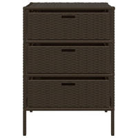 GARTENSCHRANK Braun 55x59x80 cm Poly Rattan - Braun, Kunststoff (55/80/59cm) - furnicato