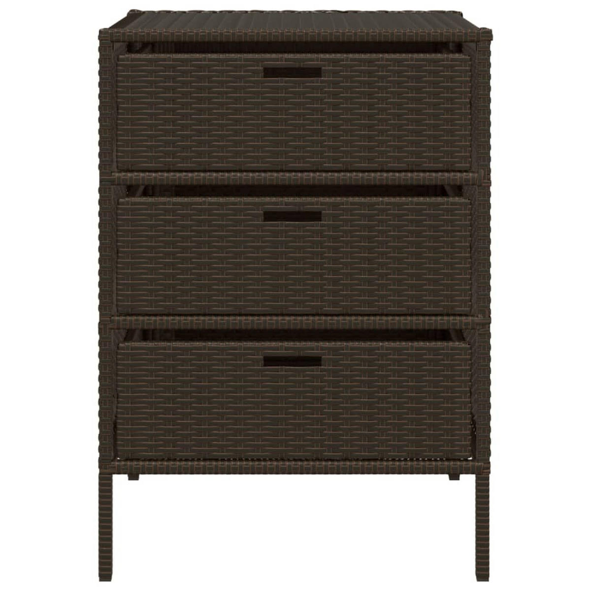 GARTENSCHRANK Braun 55x59x80 cm Poly Rattan - Braun, Kunststoff (55/80/59cm) - furnicato